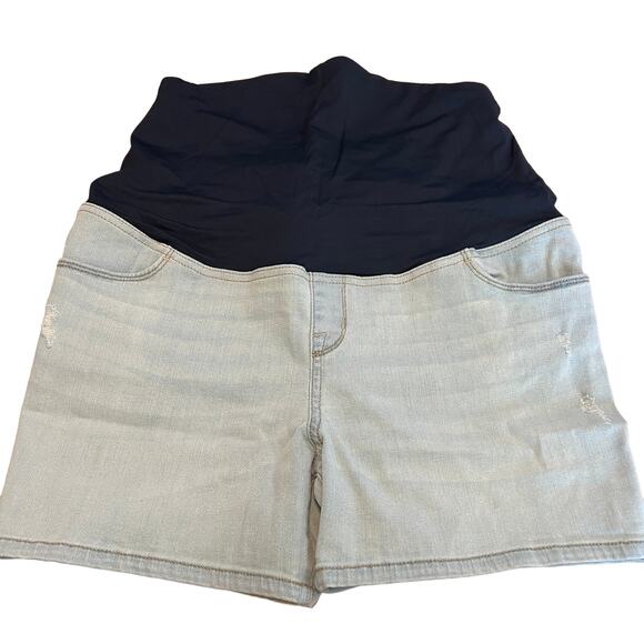 Isabel Maternity by Ingrid & Isabel Over Belly Jean Shorts - Size 12 - NWT - Picture 1 of 12